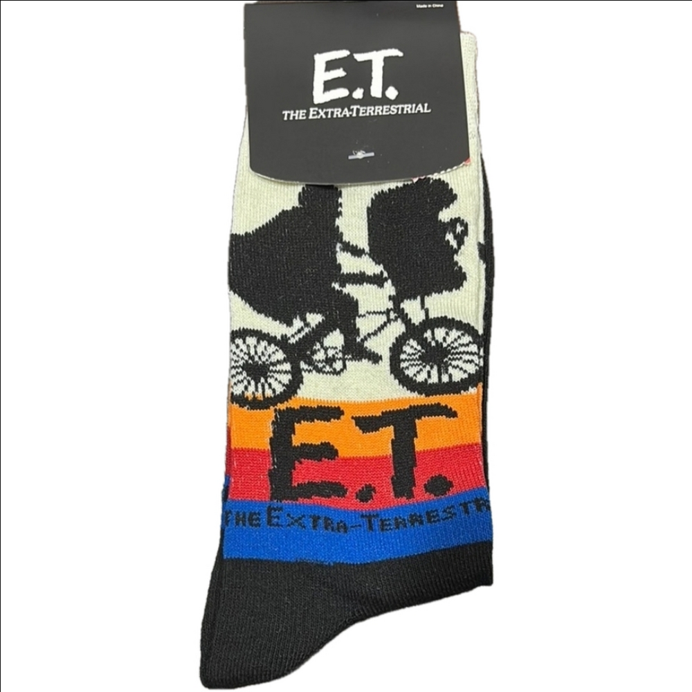 4/$25 ET Crew Socks Blockbuster Movie ET Unisex Graphic Crew Socks New